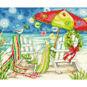 (image for) Christmas Beach Chairs Cross Stitch Kit